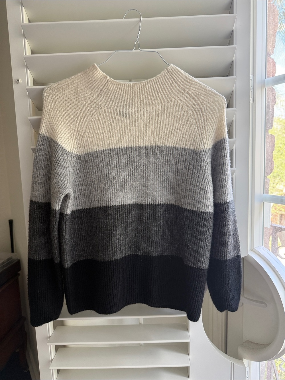 Halogen Men's Crewneck Sweater in Cream, Gray & Black